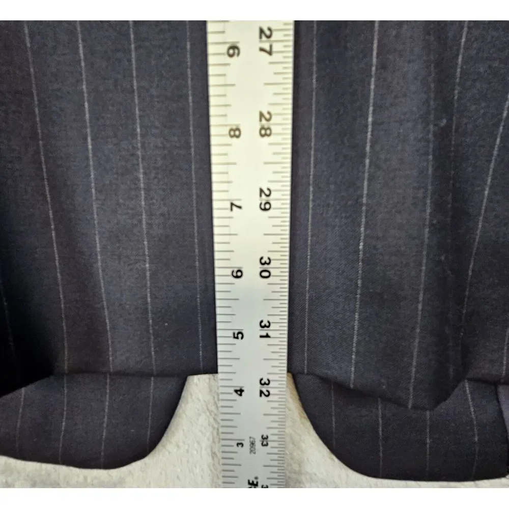 Hickey-Freeman Loro Piana Blazer 46R Tailored Black Striped Wool Tasmanian 120's